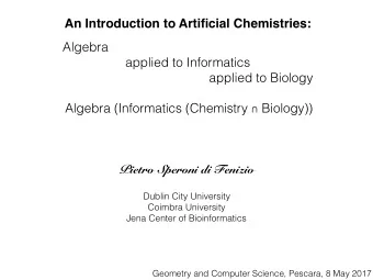 An Introduction to Artificial Chemistries:  Algebra  applied to Informatics  applied to