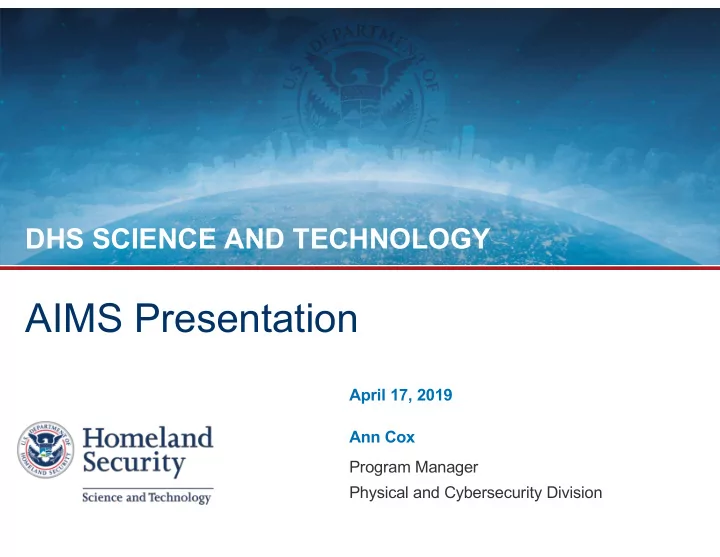 aims presentation