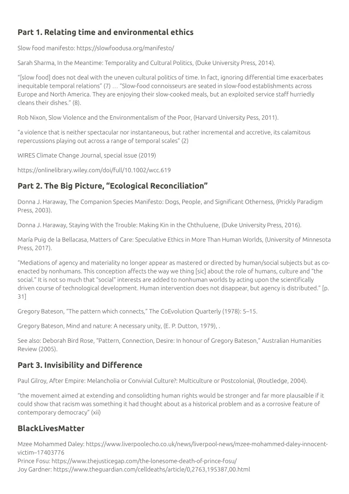 part 1 relating time and environmental ethics