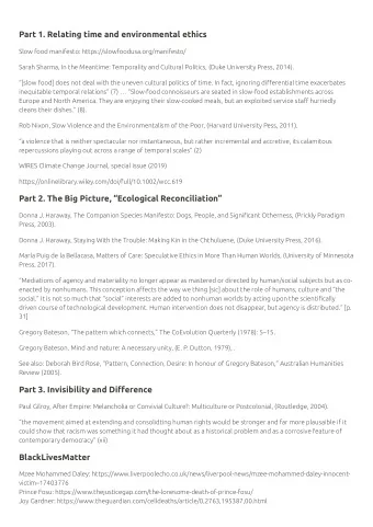 Part 1. Relating time and environmental ethics  Slow food manifesto: