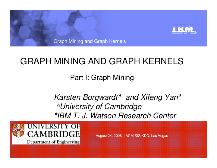 graph mining and graph kernels