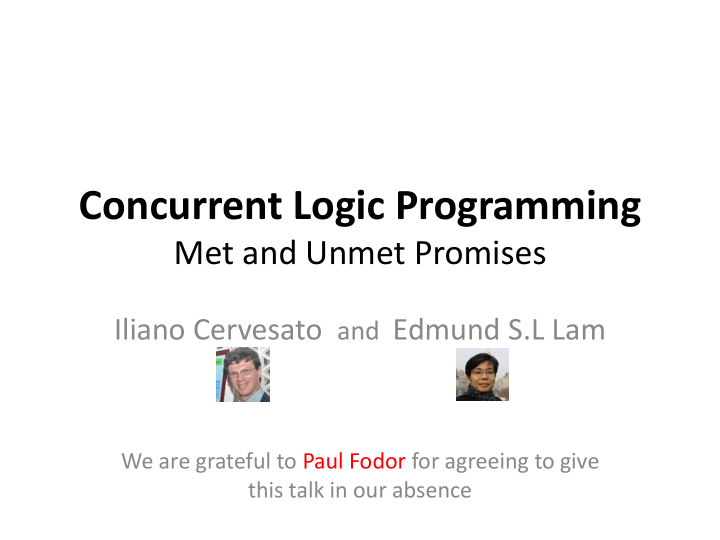 concurrent logic programming