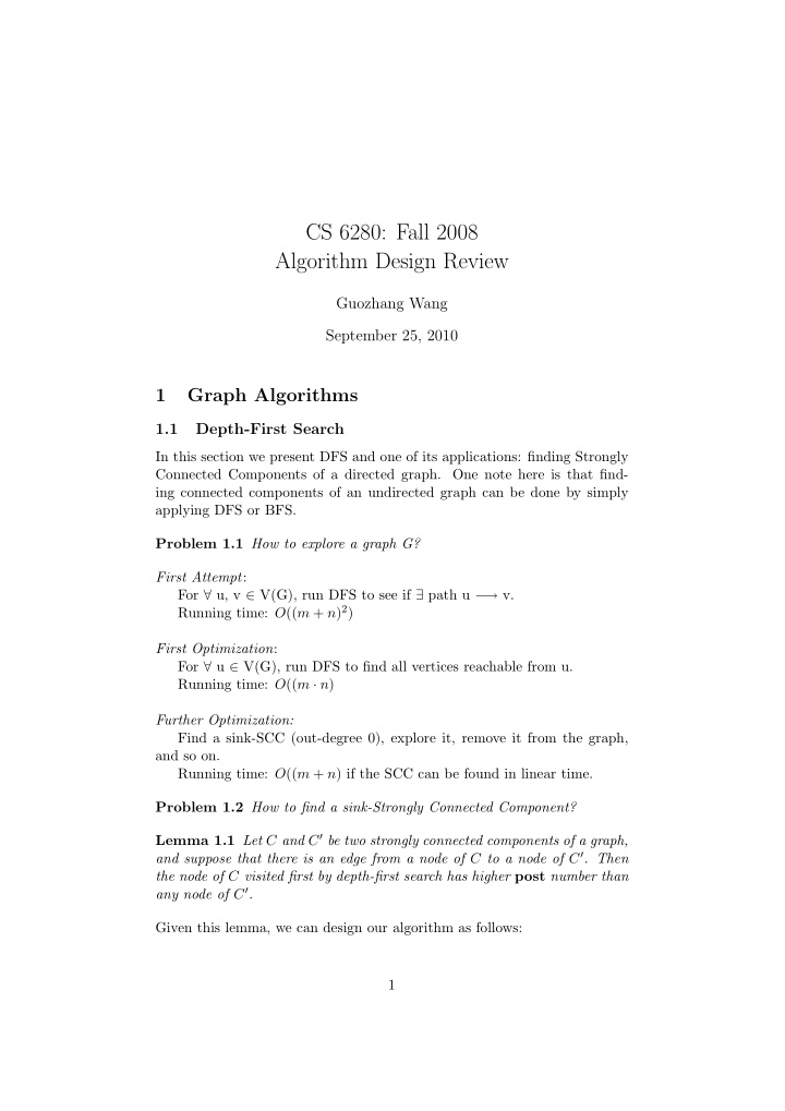 cs 6280 fall 2008 algorithm design review