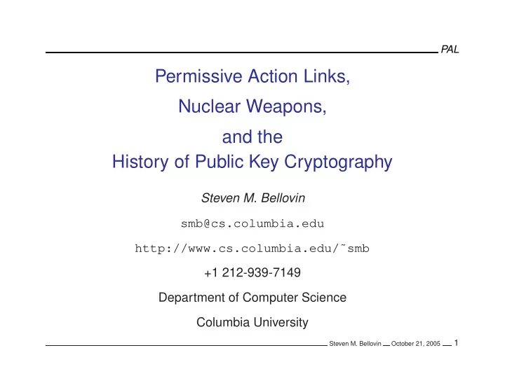 permissive action links nuclear weapons and the history