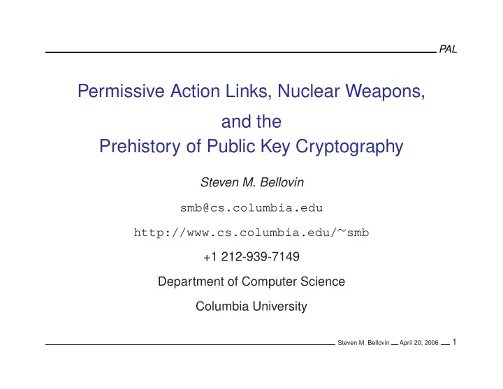 permissive action links nuclear weapons and the