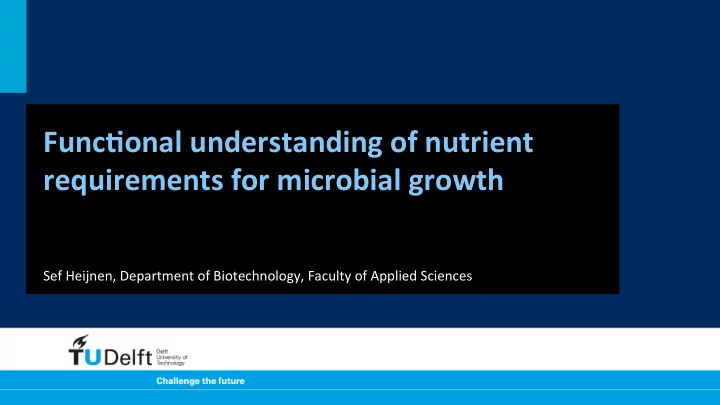 func onal understanding of nutrient requirements for