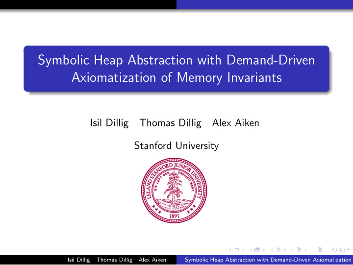 symbolic heap abstraction with demand driven