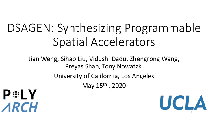 dsagen synthesizing programmable