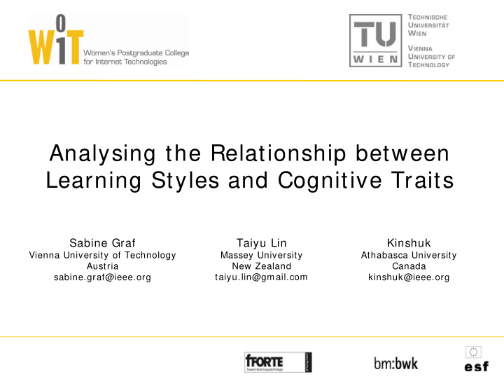 analysing the relationship between learning styles and