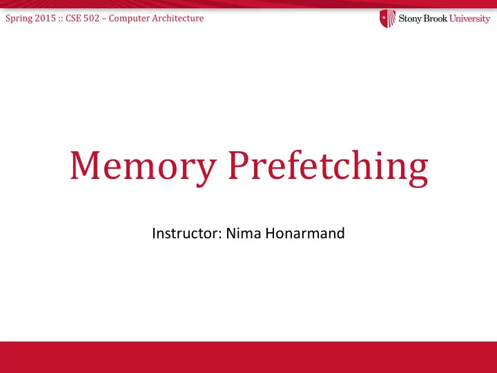 memory prefetching
