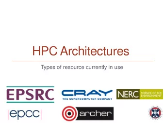 HPC Architectures  Types of resource currently in use  Reusing this material  This work is licensed