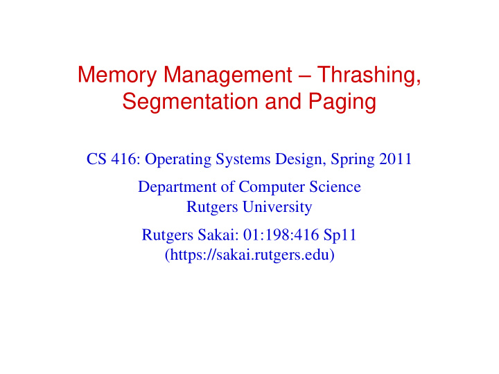 segmentation and paging