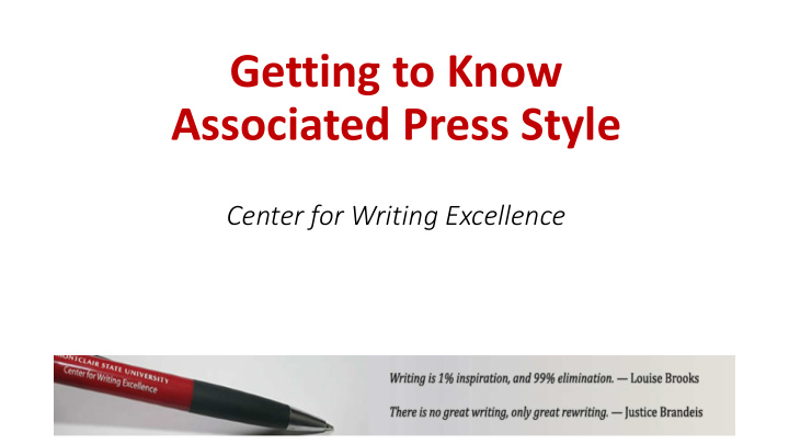 getting to know associated press style