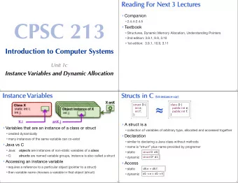 CPSC 213  2.4.4-2.4.5  Textbook  Structures, Dynamic Memory Allocation, Understanding