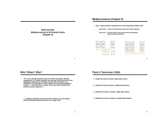 Multiprocessors (Chapter 9)    Idea:  create powerful computers by connecting many smaller ones
