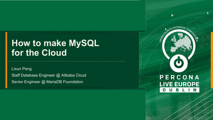 how to make mysql for the cloud