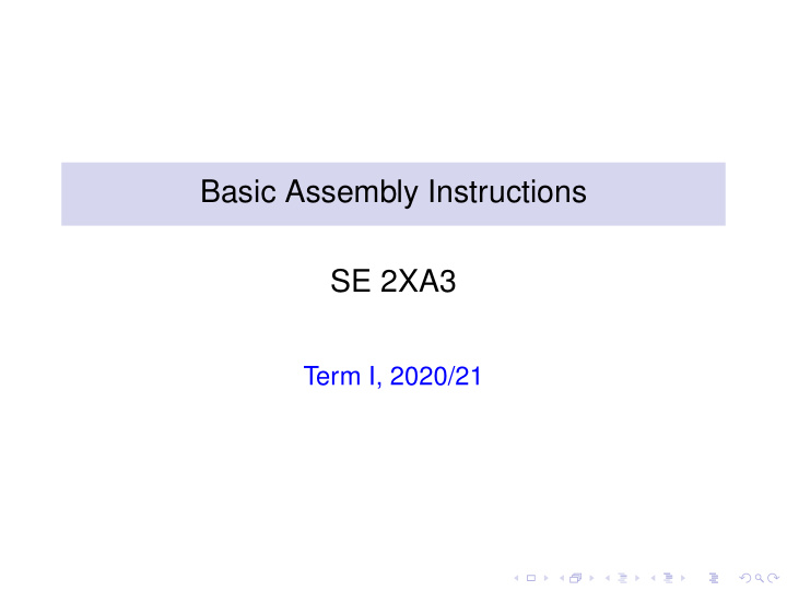 basic assembly instructions se 2xa3