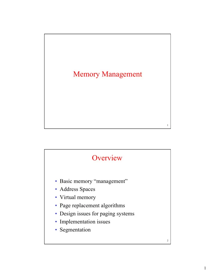 memory management