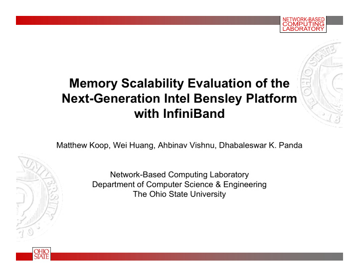 memory scalability evaluation of the next generation