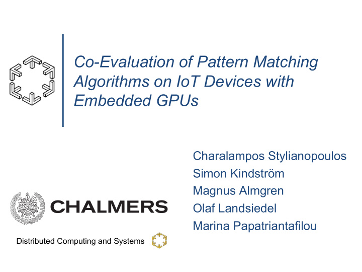 co evaluation of pattern matching algorithms on iot