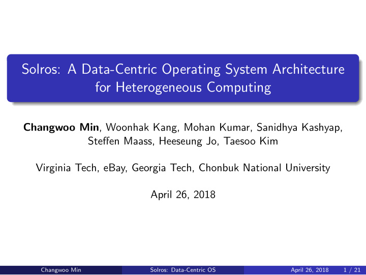 solros a data centric operating system architecture for