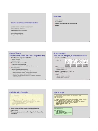 1  Malicious Usage  Computer Arithmetic  /* Kernel memory region holding user-accessible data */