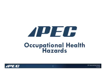 Occupational Health  Hazards  PPT-SM-OCPHLTHHAZ  1  V.A.0.0  Occupational Health  Hazards  Three