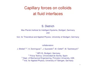 Capillary forces on colloids  at fluid interfaces  S. Dietrich  Max Planck Institute for