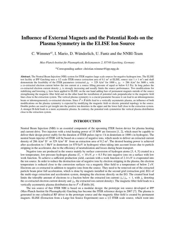 influence of external magnets and the potential rods on
