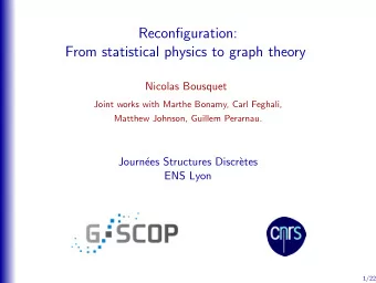 Reconfiguration:  From statistical physics to graph theory  Nicolas Bousquet  Joint works with