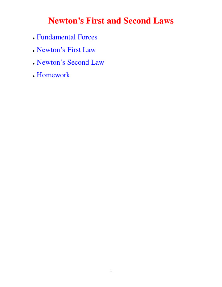 newton s first and second laws