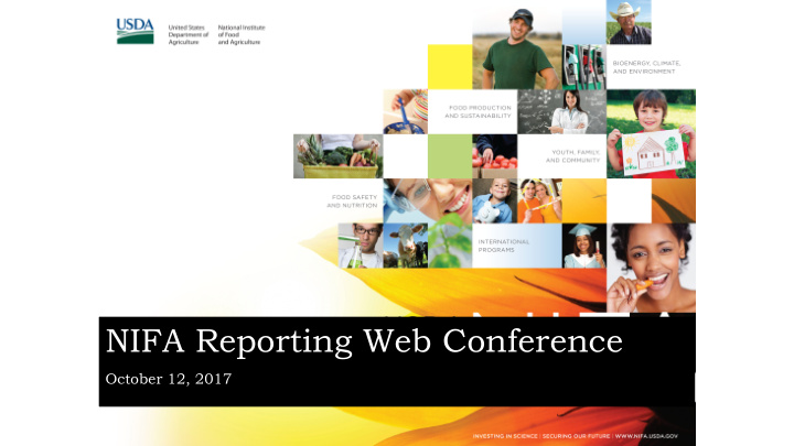 nifa reporting web conference