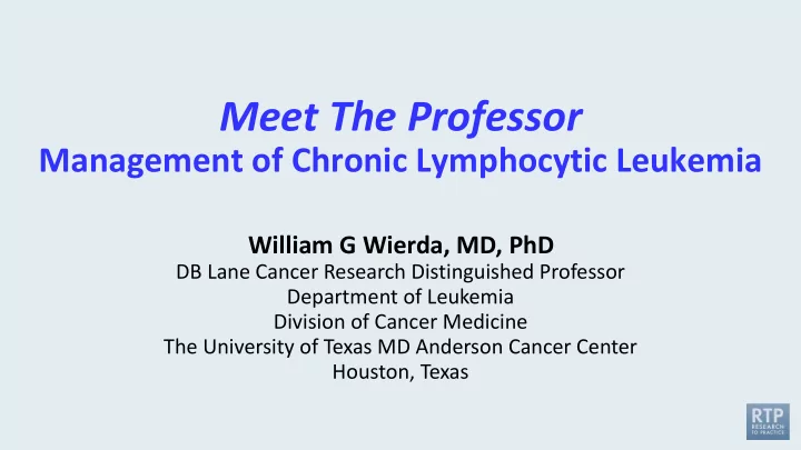 meet the professor