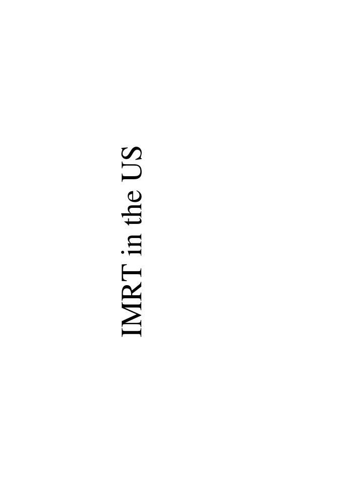 imrt in the us