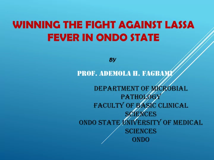 fever in ondo state