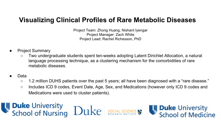 visualizing clinical profiles of rare metabolic diseases