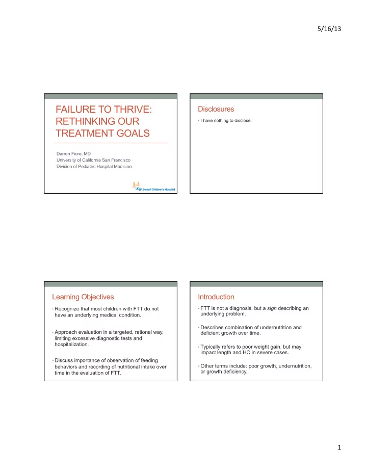failure to thrive