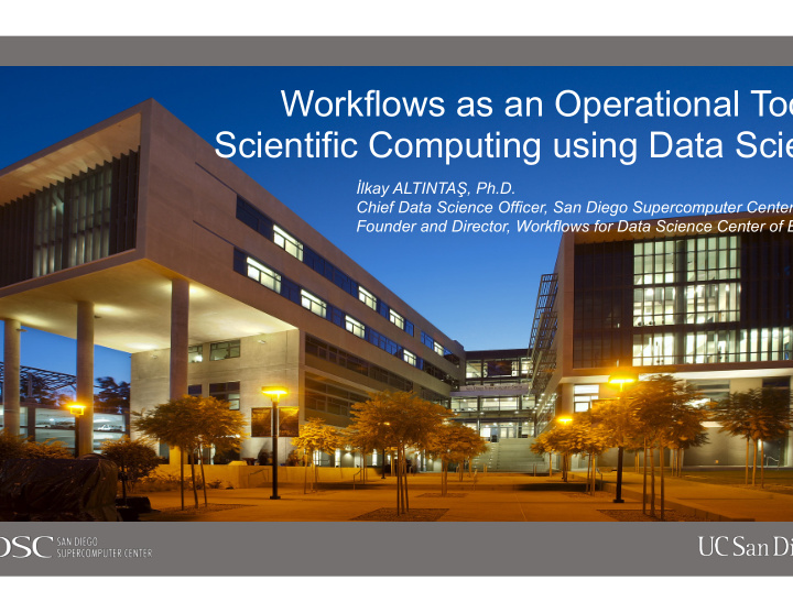 workflows as an operational tool scientific computing