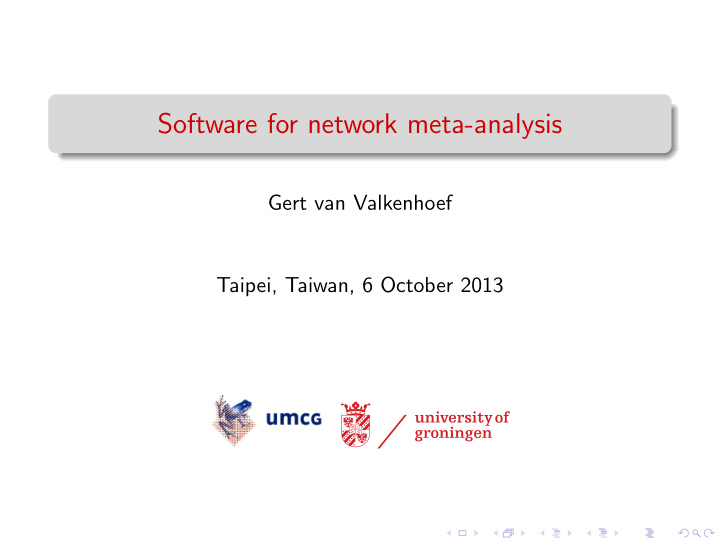 software for network meta analysis