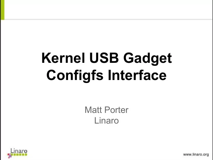 kernel usb gadget configfs interface