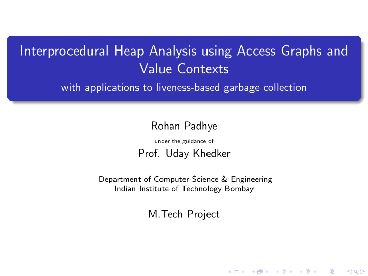 interprocedural heap analysis using access graphs and