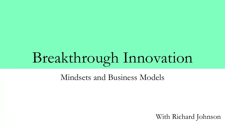 breakthrough innovation