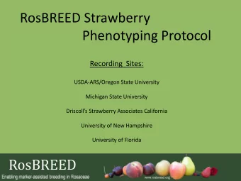 Phenotyping Protocol  Recording  Sites:  USDA-ARS/Oregon State University  Michigan State