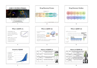Drug Discovery Process  Drug Discovery Toolbox  Insights on the Origins of Biological  Activities