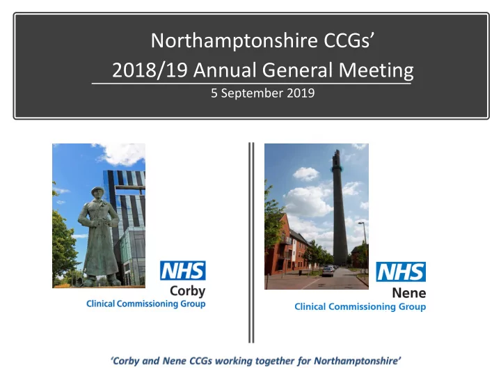 northamptonshire ccgs