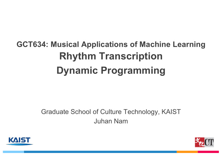 rhythm transcription dynamic programming