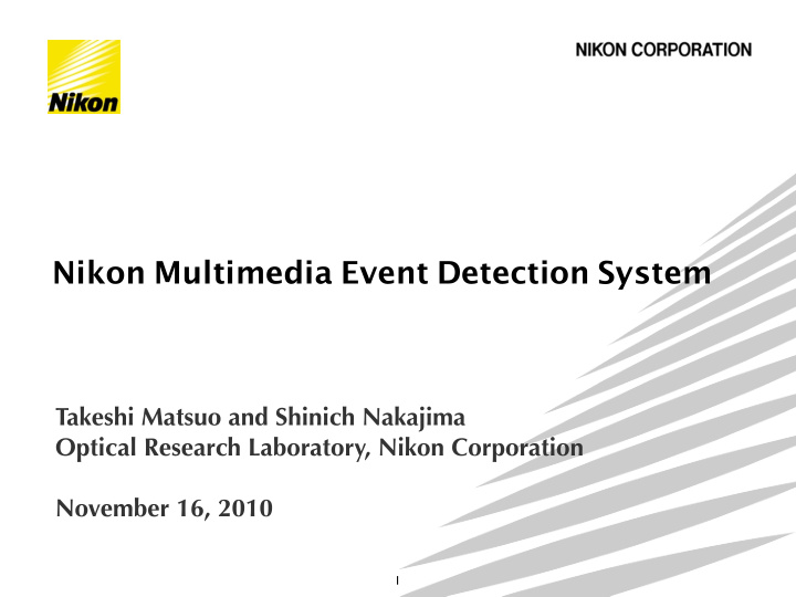 nikon multimedia event detection system