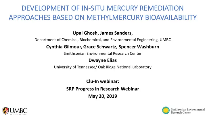 dev devel elopment ent of in si situ mercury remediation