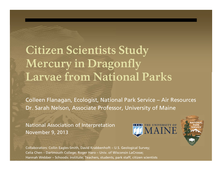 citizen scientists study mercury in dragonfly larvae from
