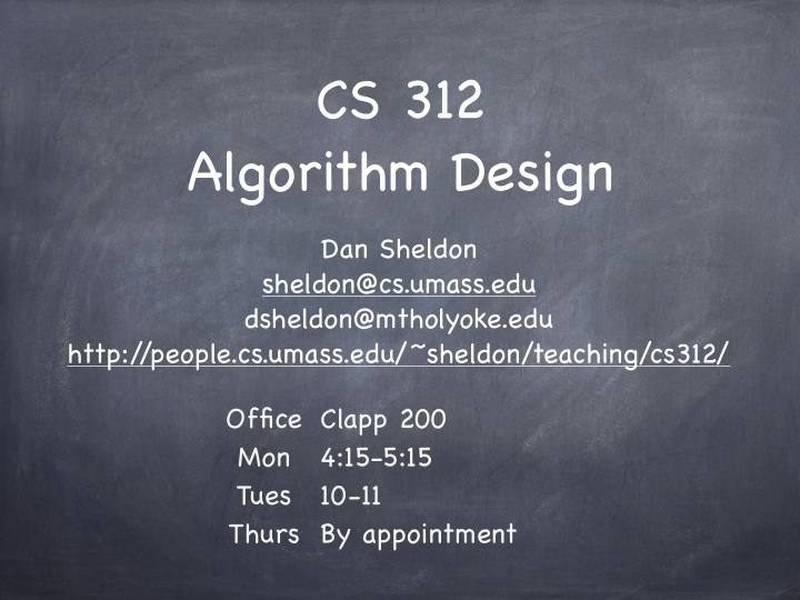 cs 312 algorithm design
